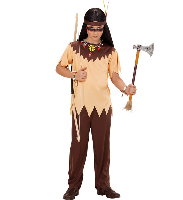 Indianer-Kostüm bestehend aus Oberteil, Hose und Stirnband für Fasnacht