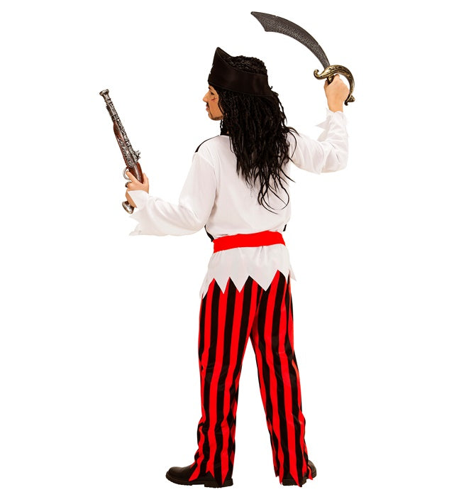 Piraten-Kostüm Set mit T-Shirt, Weste, Hose, Gürtel und Stirnband für Fasnacht