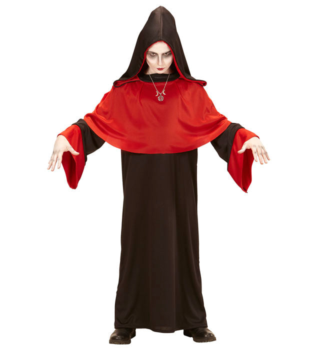 Doomsday Demon Kostüm mit schwarzer Kapuzenrobe, Fasnacht und Karneval Outfit