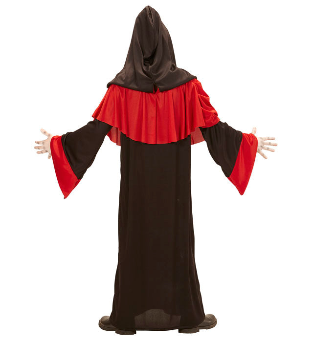 Doomsday Demon Kostüm mit schwarzer Kapuzenrobe, Fasnacht und Karneval Outfit