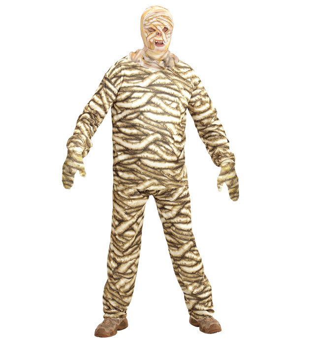 Mumien-Kostüm bestehend aus Oberteil, Hose und Maske für Fasnacht