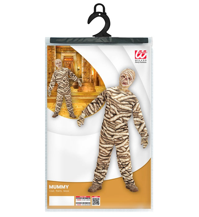 Mumien-Kostüm bestehend aus Oberteil, Hose und Maske für Fasnacht