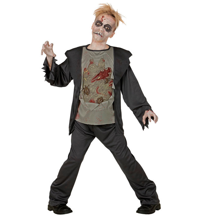 Zombie-Kostüm mit zerrissener Jacke und Hose für Fasnacht und Halloween