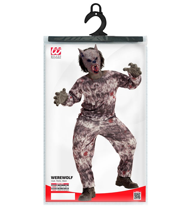 Werwolf Kostüm Set mit Jacke, Hose und Maske für Fasnacht