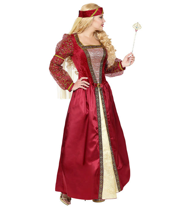 Mittelalter Prinzessin Kostüm mit Reifrock und Schleier auf Fasnacht getragen
