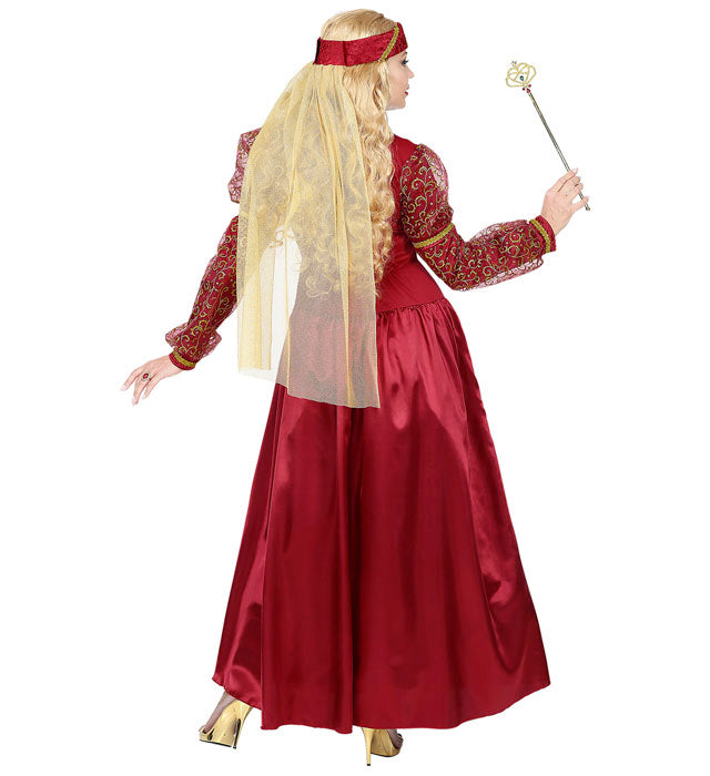 Mittelalter Prinzessin Kostüm mit Reifrock und Schleier auf Fasnacht getragen
