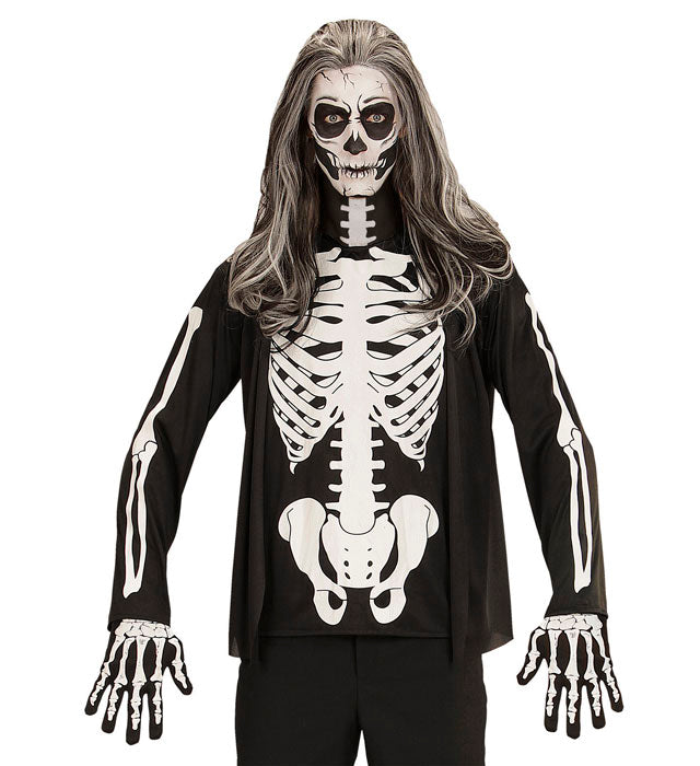 Skelett Shirt mit detailreichem Knochen-Design für Halloween und Fasnacht