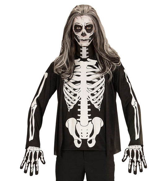 Skelett Shirt mit detailreichem Knochen-Design für Halloween und Fasnacht