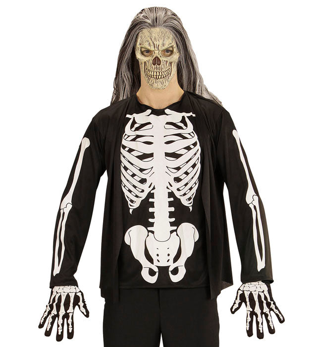 Skelett Shirt mit detailreichem Knochen-Design für Halloween und Fasnacht