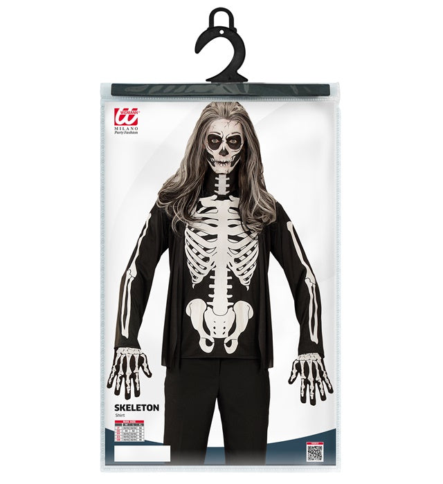 Skelett Shirt mit detailreichem Knochen-Design für Halloween und Fasnacht