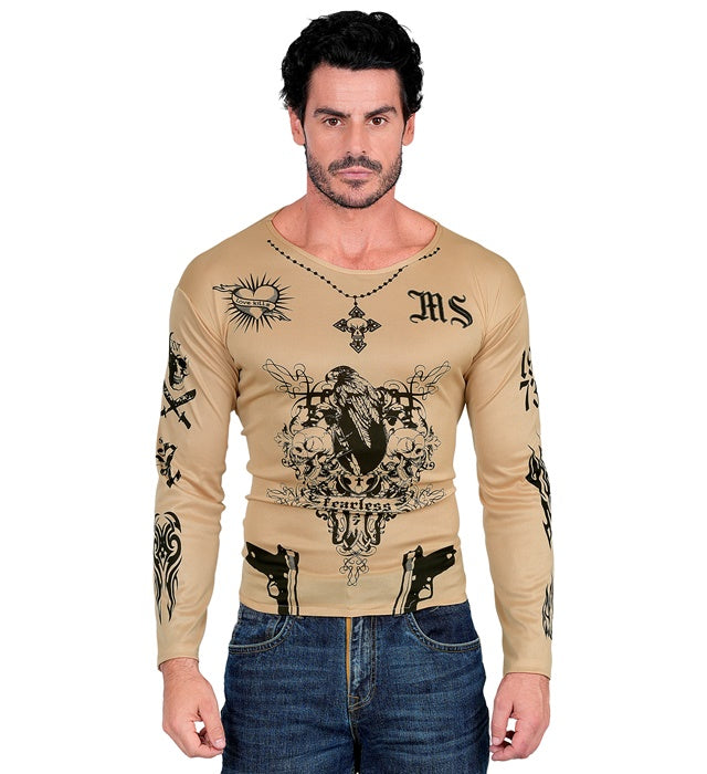 LATINO GANGSTER Shirt Tattoo als Fasnachts-Kostümzubehör