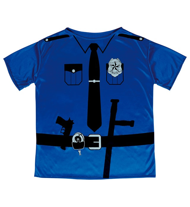 Polizist T-Shirt mit Polizeiemblem für Fasnacht und Karneval