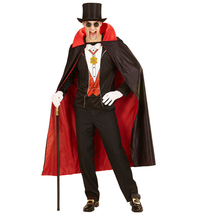 Schwarzes Vampir-Shirt mit stilvollem Motiv für Halloween und Fasnacht