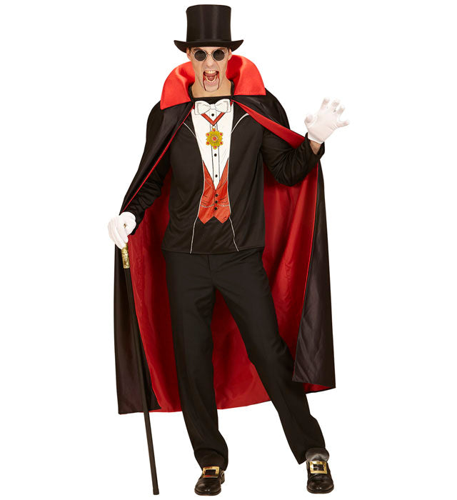 Schwarzes Vampir-Shirt mit stilvollem Motiv für Halloween und Fasnacht