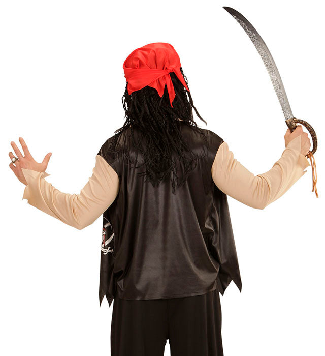Pirat Kostüm Set mit T-Shirt, Weste, Bandana und Augenklappe für Fasnacht