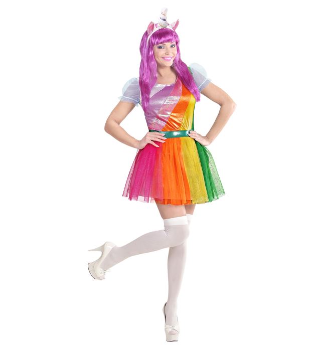 Einhorn Kostüm bestehend aus Kleid und Haarreif für Fasnacht und Mottoparty