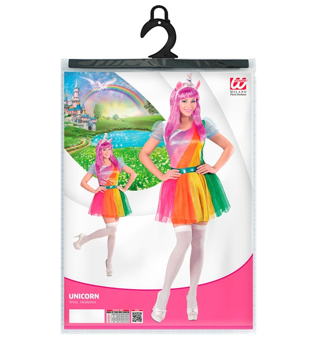 Einhorn Kostüm bestehend aus Kleid und Haarreif für Fasnacht und Mottoparty