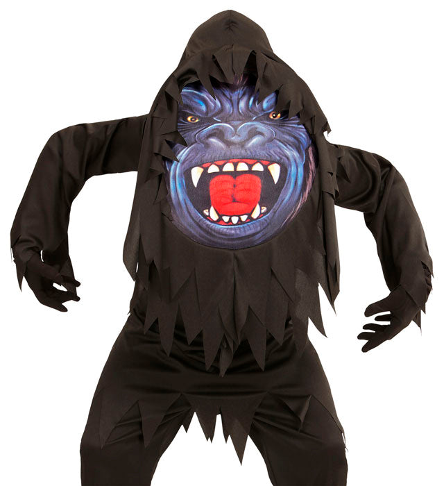 Gorilla-Kostüm mit Kapuzenmaske auf Fasnacht in der Schweiz