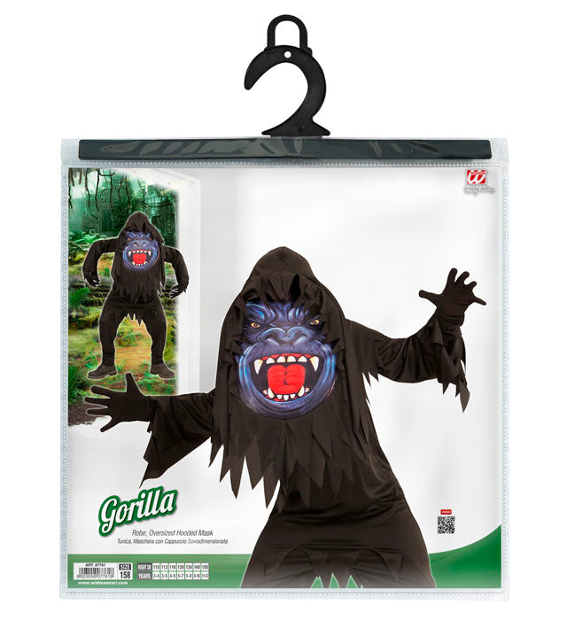 Gorilla-Kostüm mit Kapuzenmaske auf Fasnacht in der Schweiz