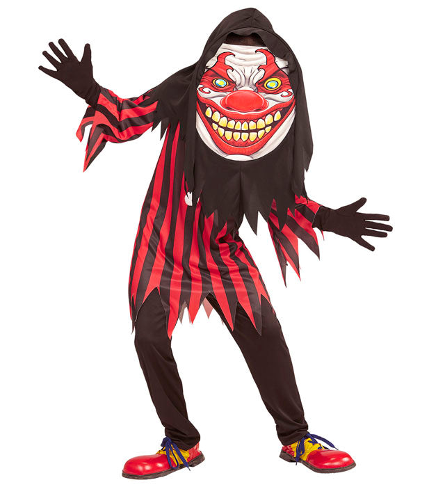 "KILLER CLOWN" (Robe, Riesenmaske mit Kapuze) Diverse Farben