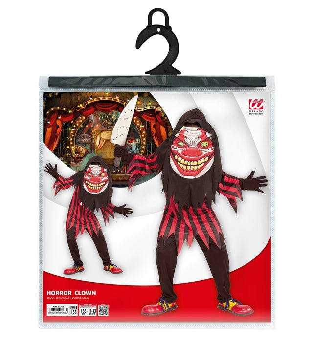 "KILLER CLOWN" (Robe, Riesenmaske mit Kapuze) Diverse Farben