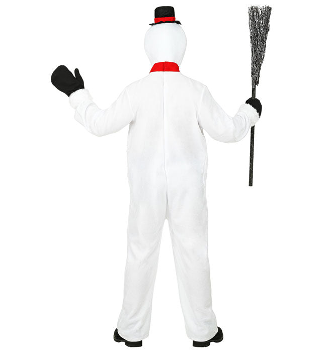 Schneemann-Kostüm mit Bauch, Maske, Handschuhen und Schal für Fasnacht