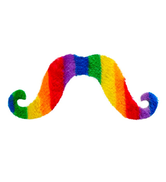 Regenbogen-Bart zum Aufkleben als farbenfrohes Fasnachts-Accessoire