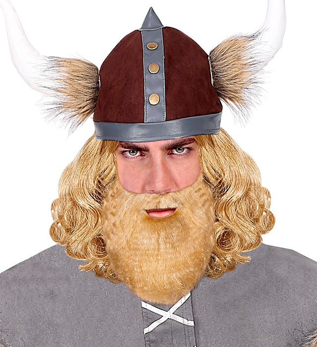 Blonder Bart mit Schnurrbart als Kostümzubehör für Fasnacht und Karneval