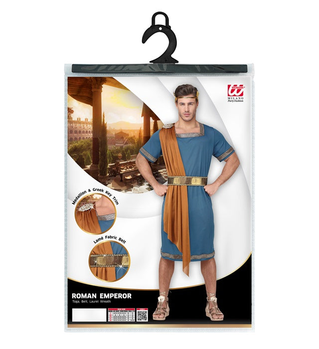 Römischer Imperator Kostüm mit Tunika, Schärpe, Gürtel und Lorbeerkrone