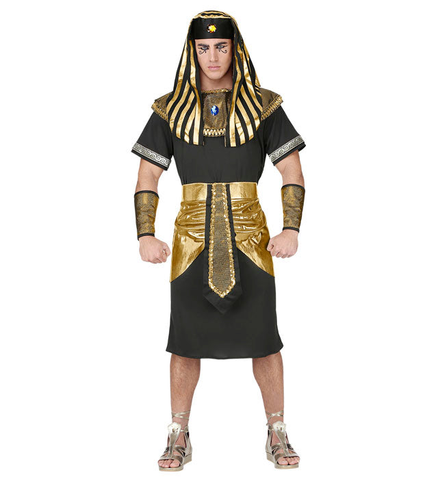 Pharao-Kostüm Set mit Tunika, Gürtel, Halskragen und Kopfbedeckung