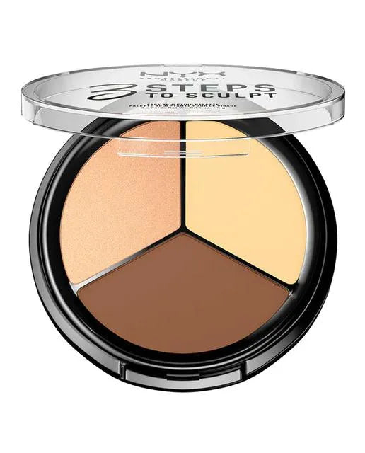 NYX NYX 3 Steps to Sculpt Face Sculpting Palette Light 5 g Kontur- und Highlight-Palette Kosmetik