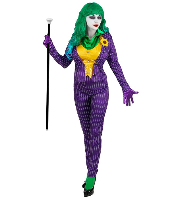 Evil Clown Kostüm Set mit Jacke, Bluse, Weste, Hose und Handschuhen