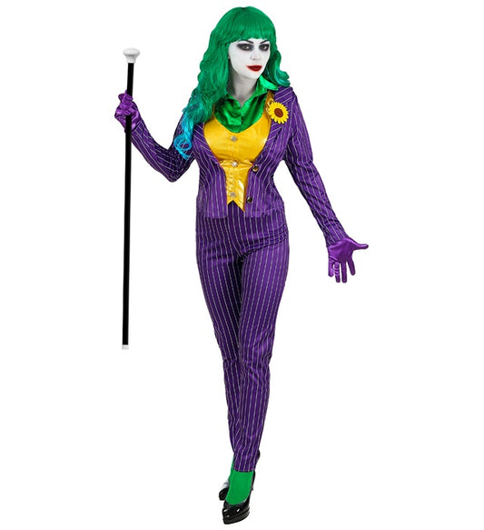 Evil Clown Kostüm Set mit Jacke, Bluse, Weste, Hose und Handschuhen