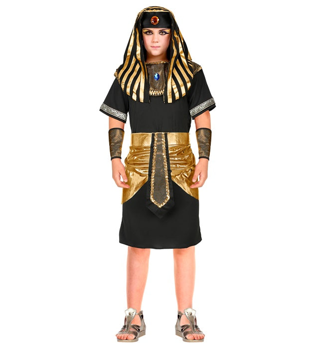 Pharao Kostüm Set mit Tunika, Gürtel, Halskragen und Kopfbedeckung für Fasnacht
