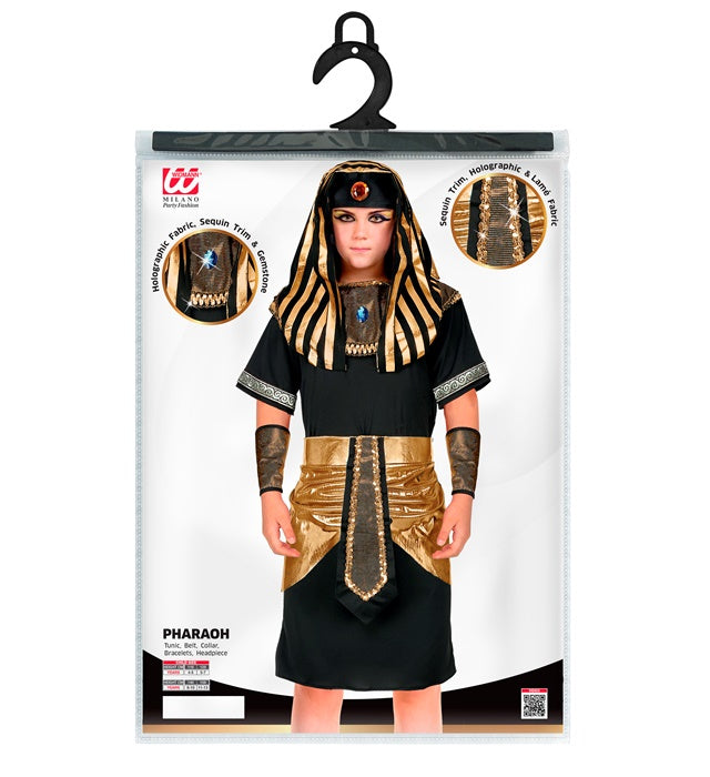 Pharao Kostüm Set mit Tunika, Gürtel, Halskragen und Kopfbedeckung für Fasnacht