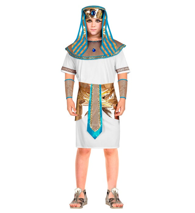 Pharao Kostüm Set mit Tunika, Gürtel, Halskragen und Kopfbedeckung für Fasnacht