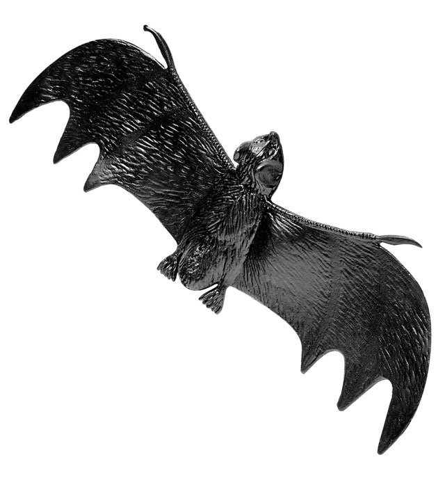 Sechs schwarze Fledermäuse mit 13,5 cm Spannweite als Fasnacht- und Halloween-Dekoration