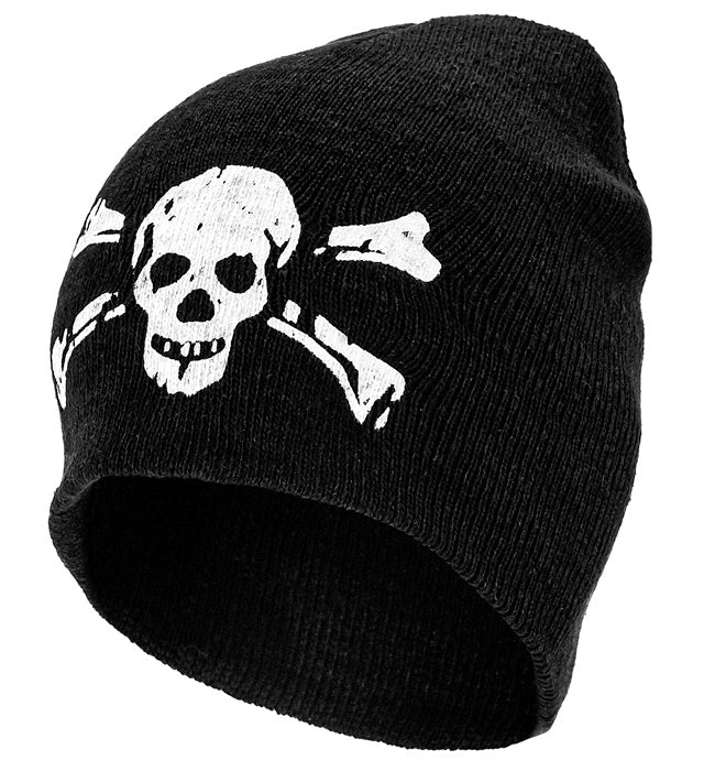 Piraten Totenkopf Mütze mit schwarzem Hintergrund und weißem Totenkopf-Motiv