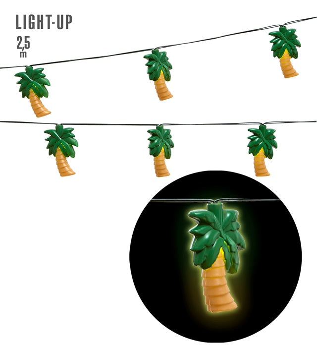 Palmenlichterkette mit 10 warmweißen LED-Lichtern auf 2,5 Meter Länge