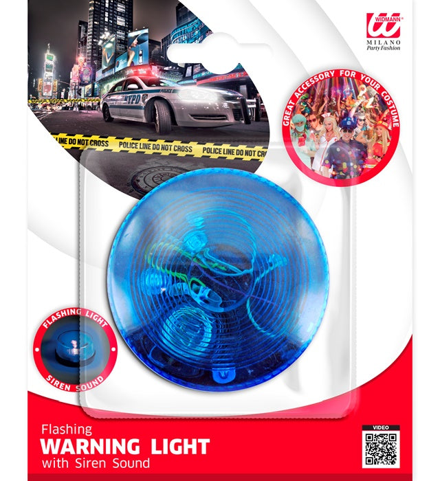 Blau blinkendes Warnlicht mit Sirene, 7x4 cm, leuchtendes Sicherheitslicht für Fasnacht