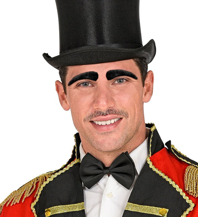 Schwarze selbstklebende Augenbrauen für Fasnacht und Karneval