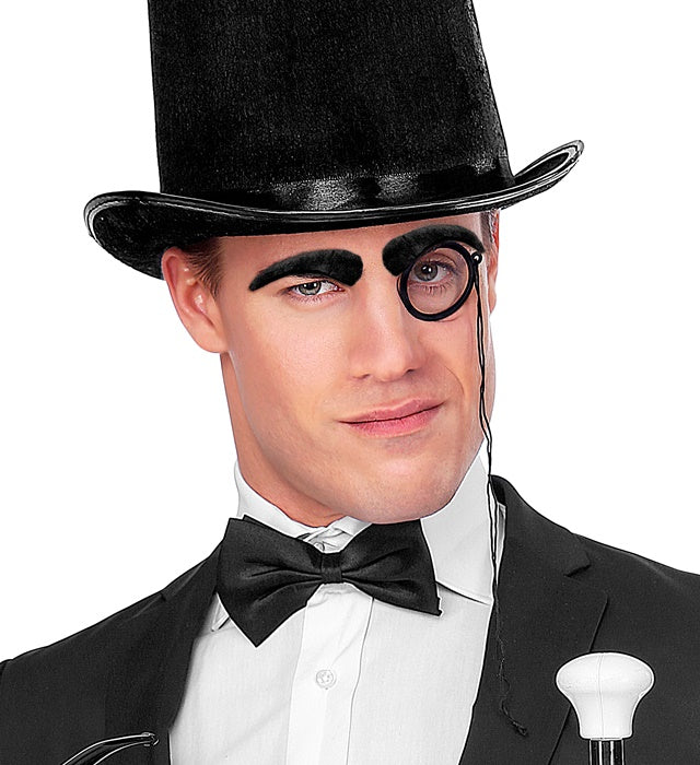 Schwarze selbstklebende Augenbrauen für Fasnacht und Karneval