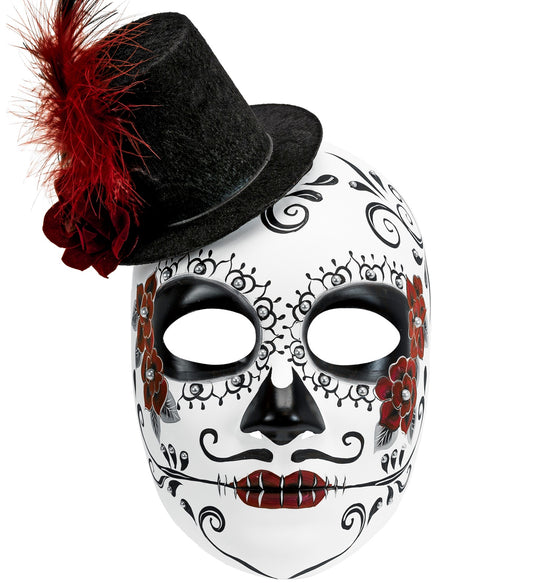 Day of the Dead Maske mit Hut