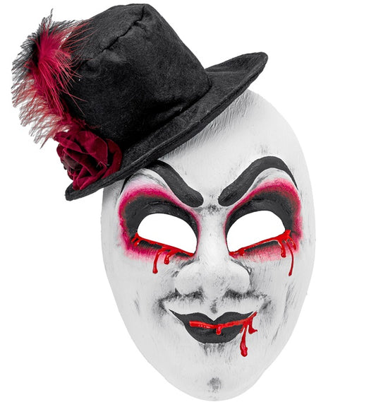 COMMEDIA DELL'ARTE MASKE BLUTIGER MANN MIT HUT Diverse Farben
