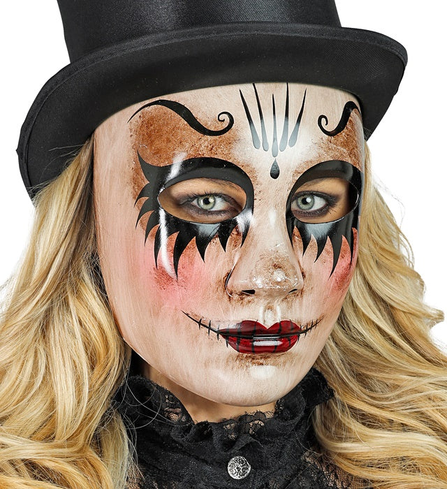 Commedia dell'Arte Maske Unheimliche Frau mit mysteriösem Design