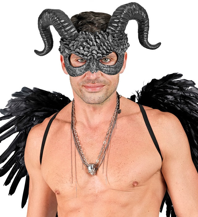 Dämonmaske im Commedia dell'Arte Stil für Fasnacht und Halloween