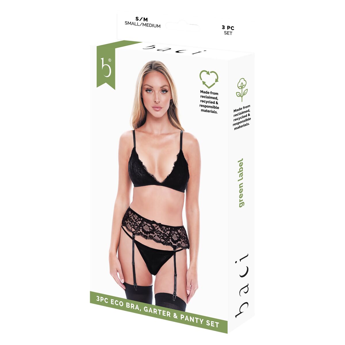 Unterwäsche-Set Baci Lingerie Schwarz (S/M)