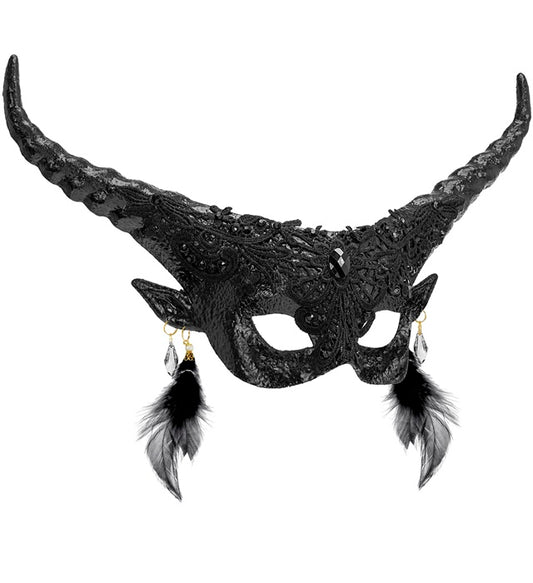Schwarze Theater Augenmaske mit Teufelsdesign