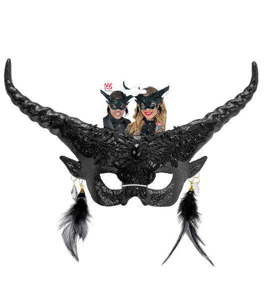 Schwarze Theater Augenmaske mit Teufelsdesign