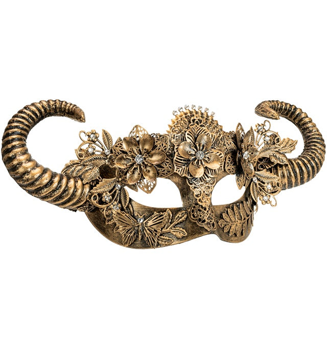 Theater Augenmaske Goldener Widder in Gold für Fasnacht und Karneval